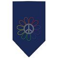 Unconditional Love Rainbow Peace Flower Rhinestone Bandana Navy Blue large UN802820